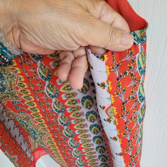 Rose & Olive Orange Green Graphic Tank Top - Picture 7 of 9